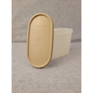 Vintage Tupperware Modular Mate 1612-21 4.75 Cup Container Tan Lid